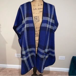 Plaid Sweater Poncho
